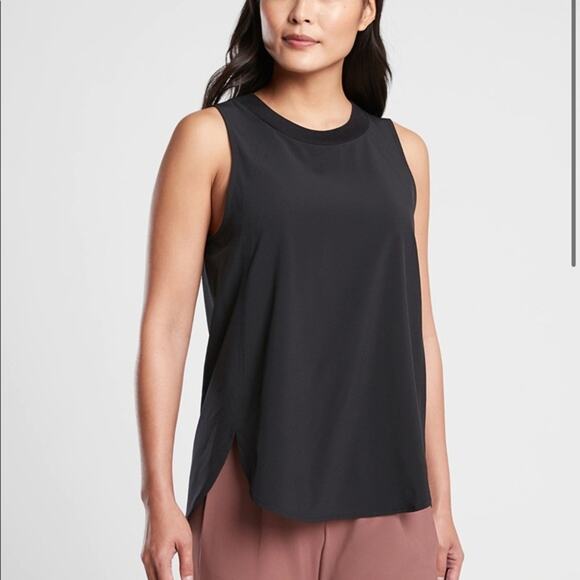Athleta Black Zephyr Refined Tank Top Workout Gym Sleeveless Basic Medium - Picture 1 of 9
